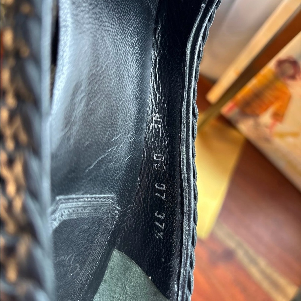 Dior Black Braided Leather Heels - Picture 9 of 12